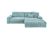 KAWOLA Sofa LANA Ecksofa Cord hellblau