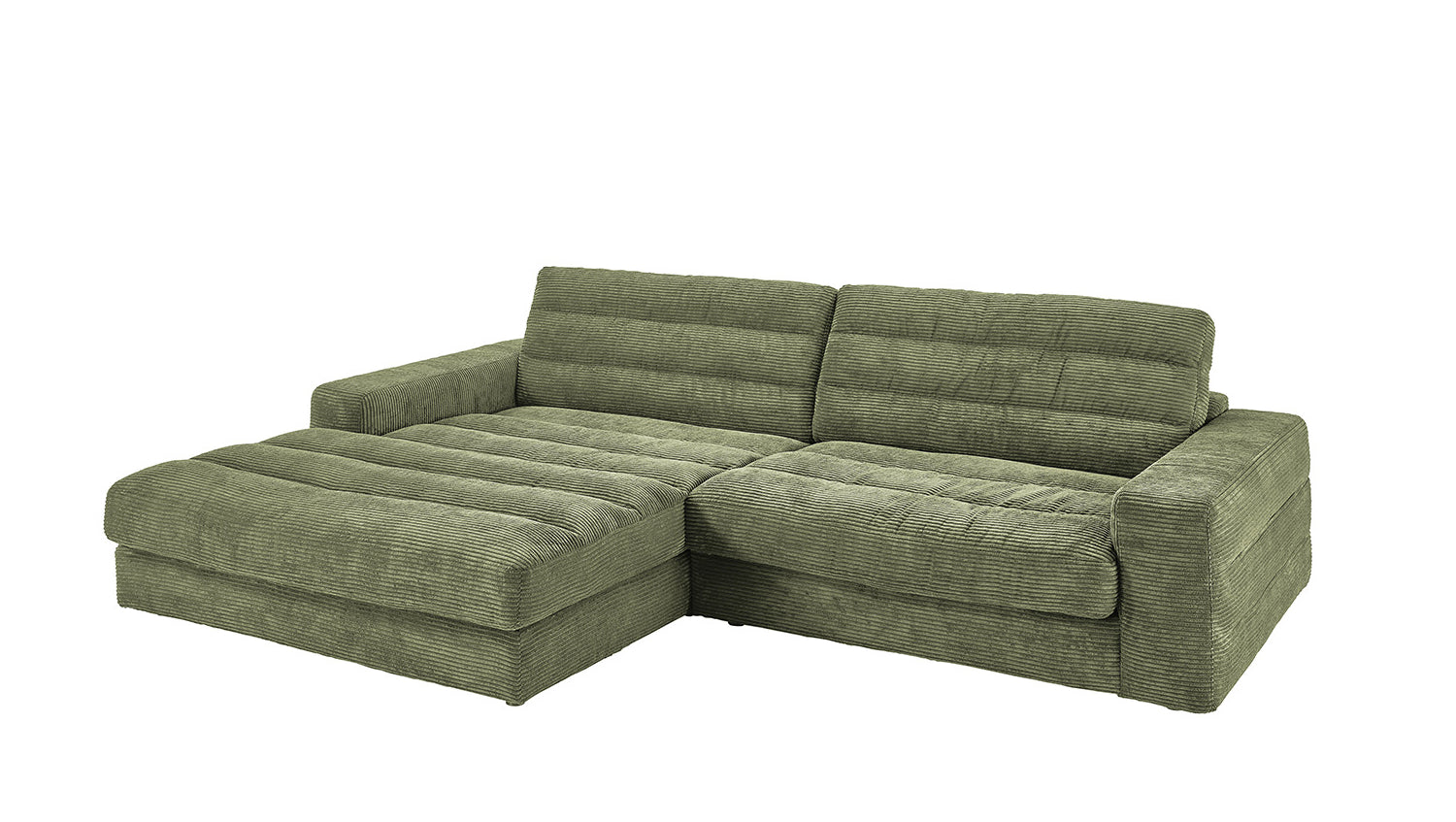KAWOLA Sofa LANA Ecksofa Cord olivgrün