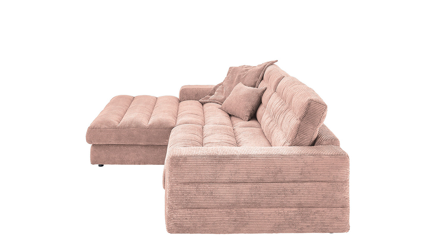 KAWOLA Sofa LANA Ecksofa Cord rosa