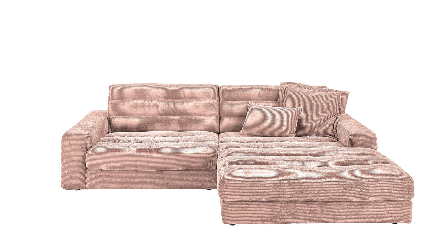 KAWOLA Sofa LANA Ecksofa Cord rosa