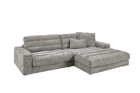 KAWOLA Sofa LANA Ecksofa Cord steingrau