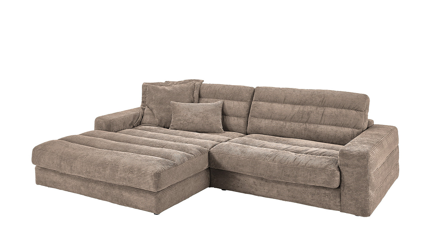 KAWOLA Sofa LANA Ecksofa Cord taupe