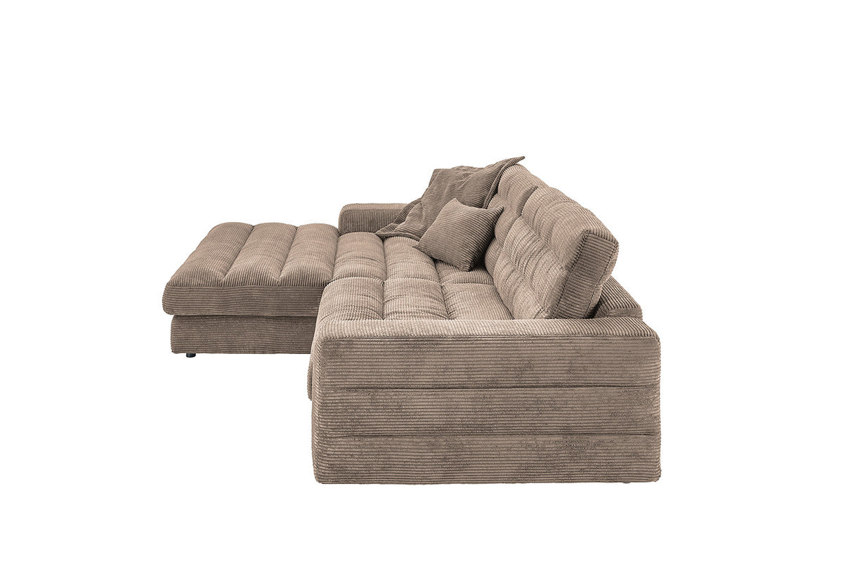 KAWOLA Sofa LANA Ecksofa Cord taupe
