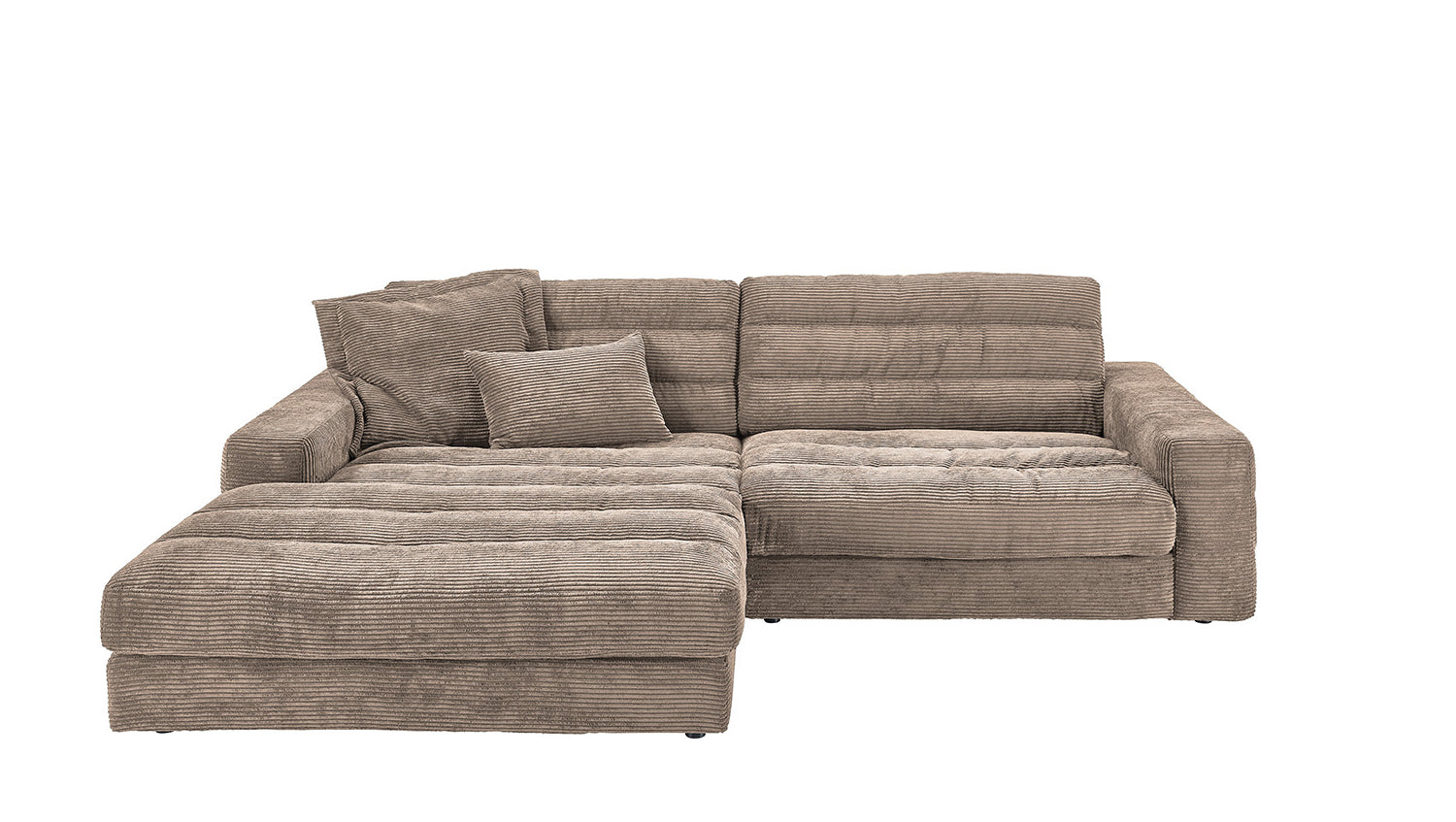 KAWOLA Sofa LANA Ecksofa Cord taupe
