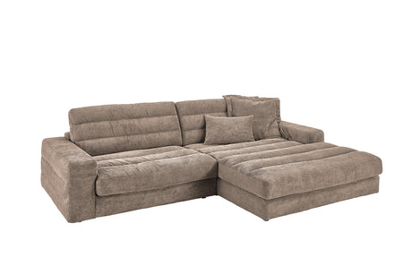 KAWOLA Sofa LANA Ecksofa Cord taupe