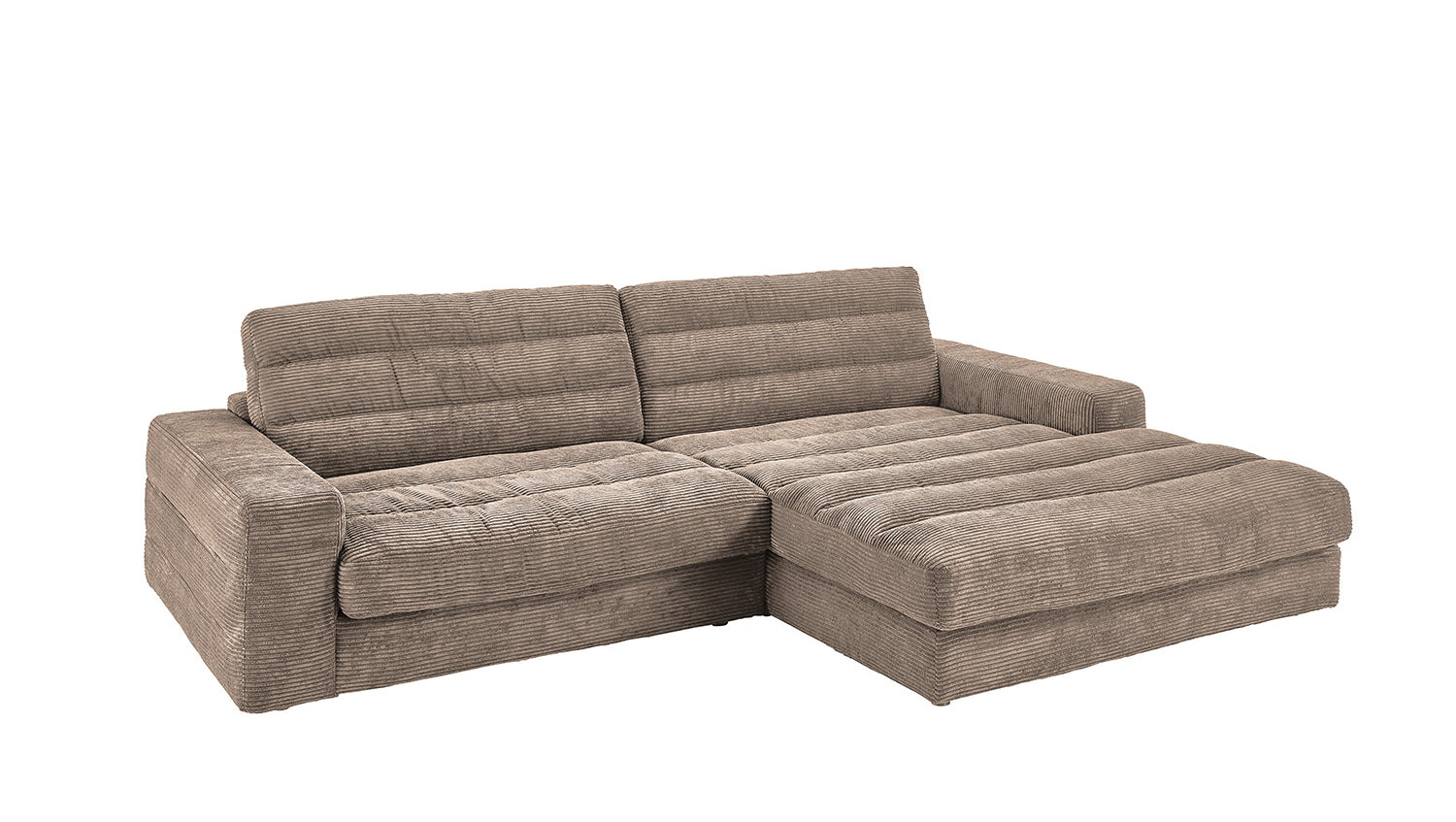 KAWOLA Sofa LANA Ecksofa Cord taupe