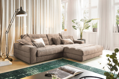 KAWOLA Sofa LANA Ecksofa Cord taupe, Rechts