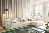 KAWOLA Sofa LANA XL Ecksofa Cord cremeweiß, Rechts