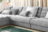 KAWOLA Sofa LANA XL Ecksofa Cord hellgrau