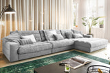 KAWOLA Sofa LANA XL Ecksofa Cord hellgrau