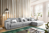 KAWOLA Sofa LANA XL Ecksofa Cord hellgrau, Rechts