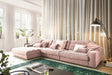 KAWOLA Sofa LANA XL Ecksofa Cord rosa, Links