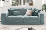 KAWOLA Sofa MADELINE 2-Sitzer Cord hellblau