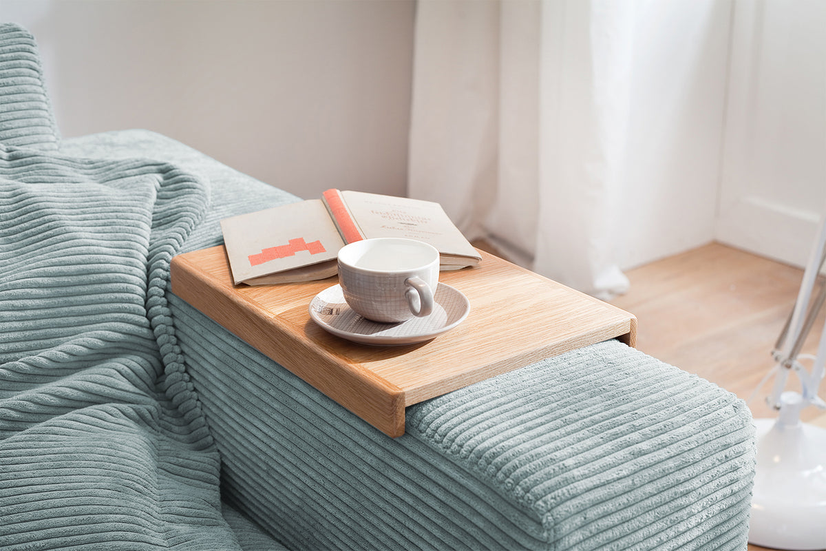 KAWOLA Sofa MADELINE 2-Sitzer Cord hellblau