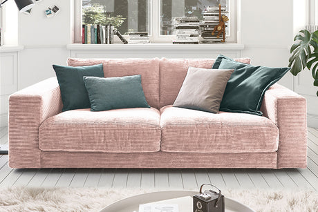 KAWOLA Sofa MADELINE 2-Sitzer Cord rosa