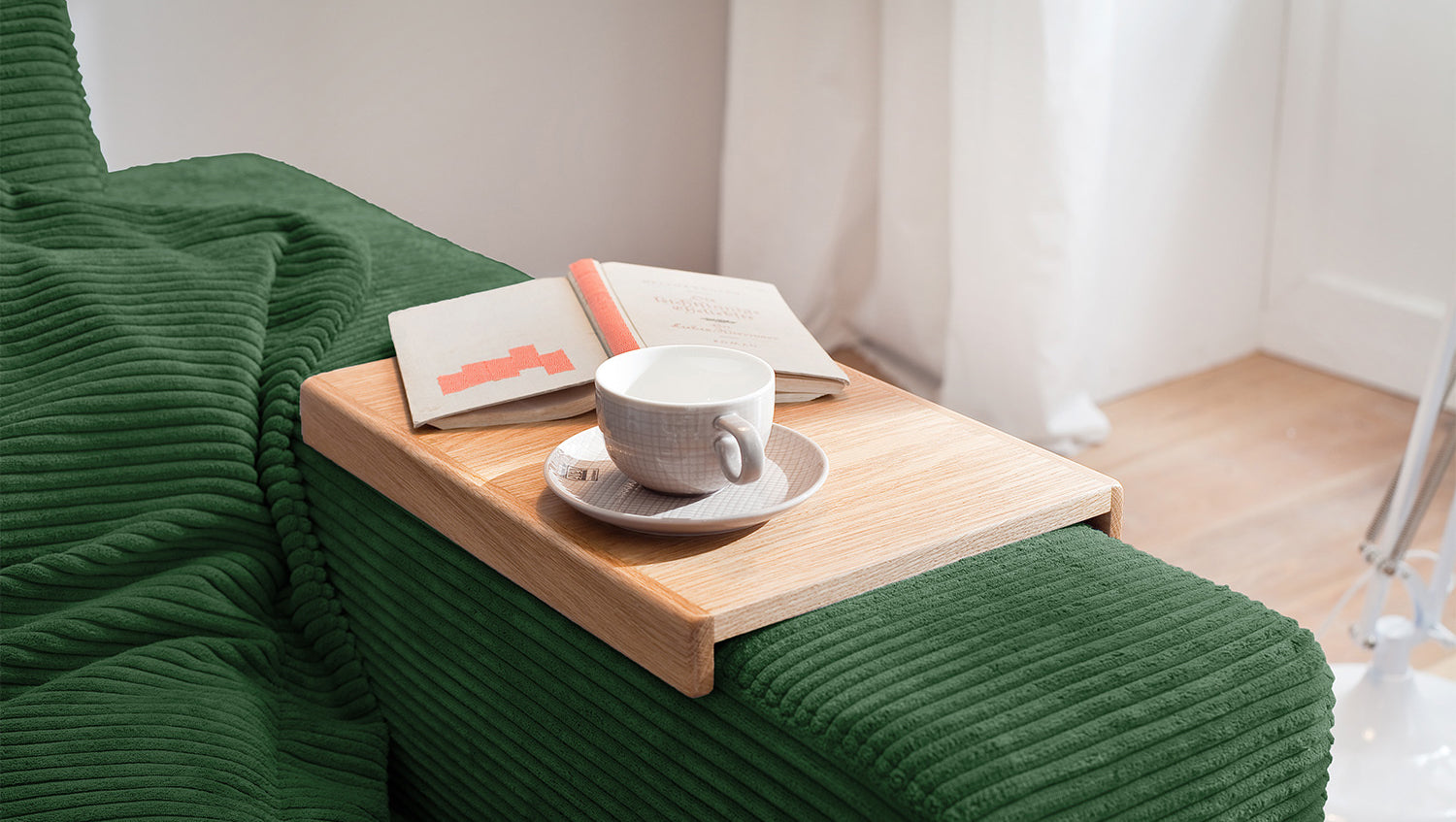 KAWOLA Sofa MADELINE 2-Sitzer Cord smaragd