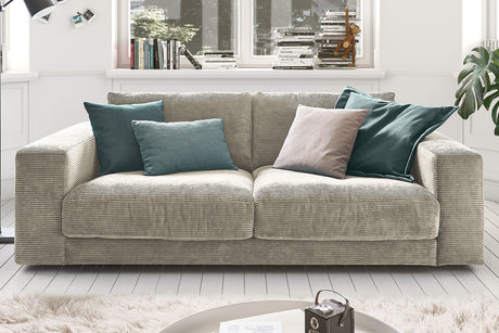 KAWOLA Sofa MADELINE 2-Sitzer Cord steingrau