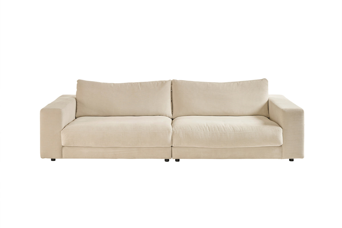 KAWOLA Sofa MADELINE 3-Sitzer Cord cremeweiß