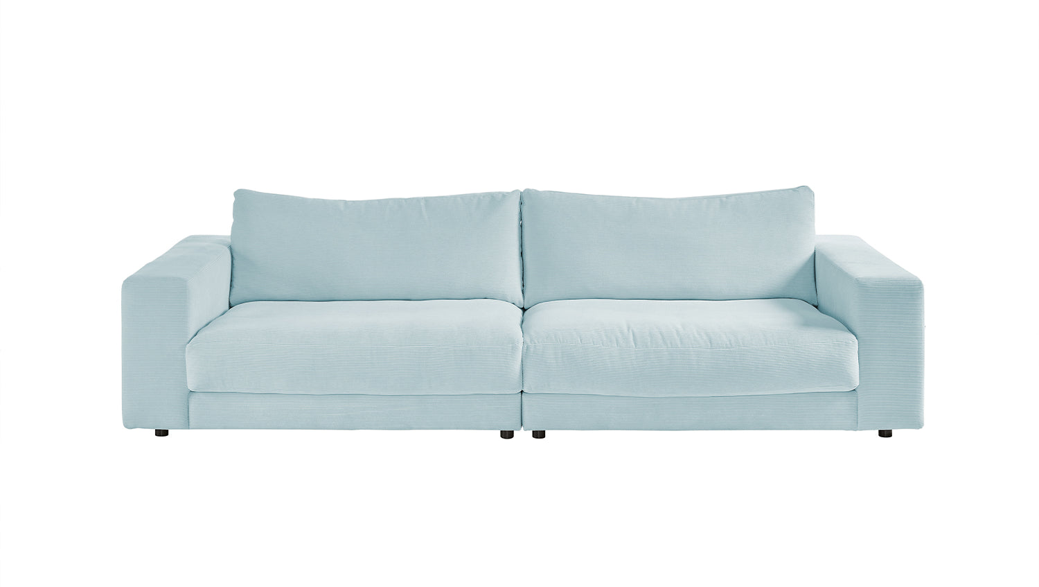 KAWOLA Sofa MADELINE 3-Sitzer Cord hellblau