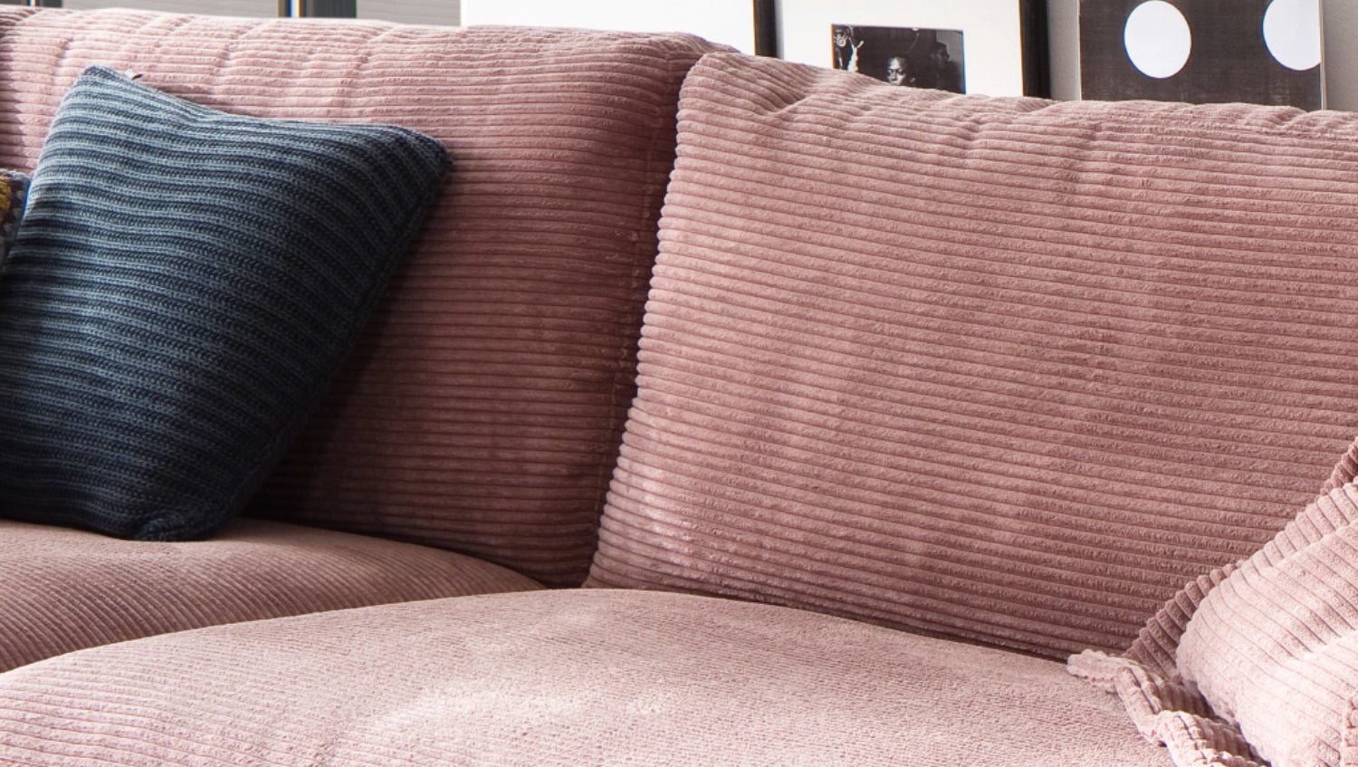 KAWOLA Sofa MADELINE 3-Sitzer Cord rosa