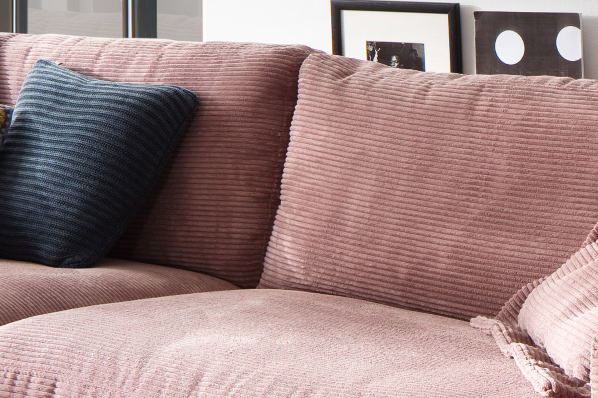 KAWOLA Sofa MADELINE 3-Sitzer Cord rosa