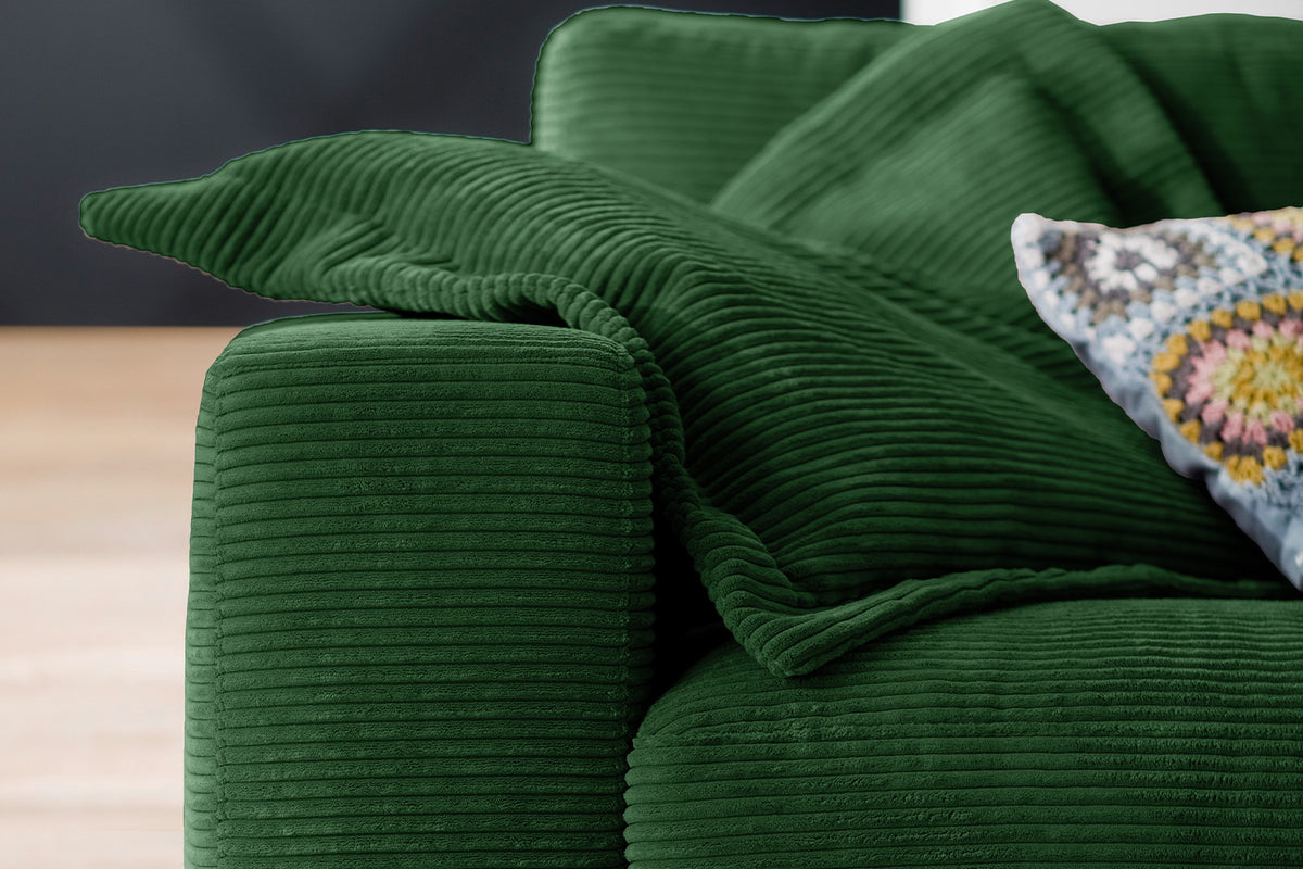 KAWOLA Sofa MADELINE 3-Sitzer Cord smaragd