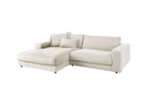 KAWOLA Sofa MADELINE Ecksofa mit Longchair Cord cremeweiß