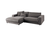 KAWOLA Sofa MADELINE Ecksofa mit Longchair Cord grau