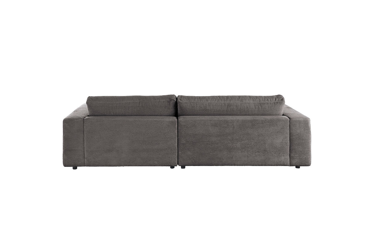 KAWOLA Sofa MADELINE Ecksofa mit Longchair Cord grau
