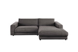 KAWOLA Sofa MADELINE Ecksofa mit Longchair Cord grau