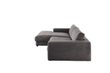 KAWOLA Sofa MADELINE Ecksofa mit Longchair Cord grau