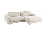 KAWOLA Sofa MADELINE Ecksofa mit Longchair Cord hellgrau