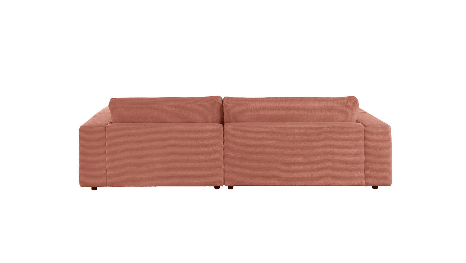 KAWOLA Sofa MADELINE Ecksofa mit Longchair Cord rost