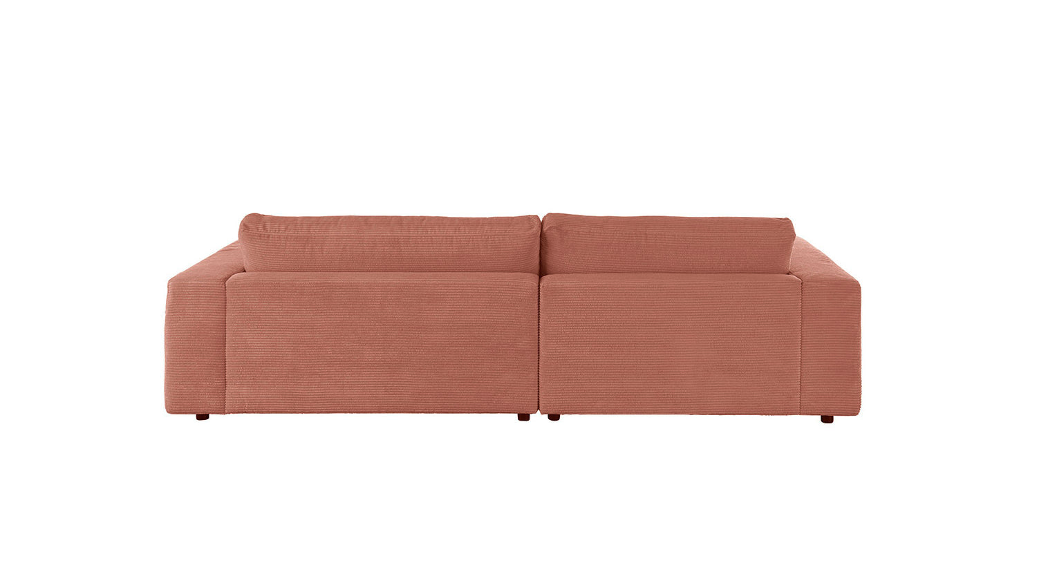 KAWOLA Sofa MADELINE Ecksofa mit Longchair Cord rost
