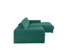 KAWOLA Sofa MADELINE Ecksofa mit Longchair Cord smaragd
