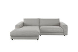 KAWOLA Sofa MADELINE Ecksofa mit Longchair Cord steingrau