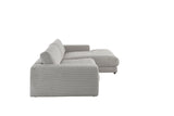 KAWOLA Sofa MADELINE Ecksofa mit Longchair Cord steingrau