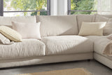 KAWOLA Sofa MADELINE Ecksofa mit Recamiere Cord cremeweiß