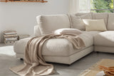 KAWOLA Sofa MADELINE Ecksofa mit Recamiere Cord cremeweiß