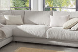 KAWOLA Sofa MADELINE Ecksofa mit Recamiere Cord hellgrau