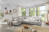 KAWOLA Sofa MADELINE Ecksofa mit Recamiere Cord hellgrau, Links