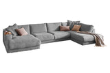 KAWOLA Sofa MADELINE Wohnlandschaft U-Form Cord grau