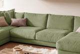 KAWOLA Sofa MADELINE Wohnlandschaft U-Form Cord olivgrün