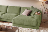 KAWOLA Sofa MADELINE Wohnlandschaft U-Form Cord olivgrün