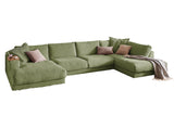 KAWOLA Sofa MADELINE Wohnlandschaft U-Form Cord olivgrün