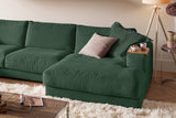 KAWOLA Sofa MADELINE Wohnlandschaft U-Form Cord smaragd