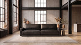 KAWOLA Sofa MARLIN 3-Sitzer Lederfaserstoff schwarz