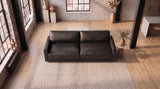 KAWOLA Sofa MARLIN 3-Sitzer Lederfaserstoff schwarz
