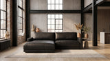 KAWOLA Sofa MARLIN Ecksofa Lederfaserstoff schwarz