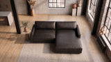 KAWOLA Sofa MARLIN Ecksofa Lederfaserstoff schwarz